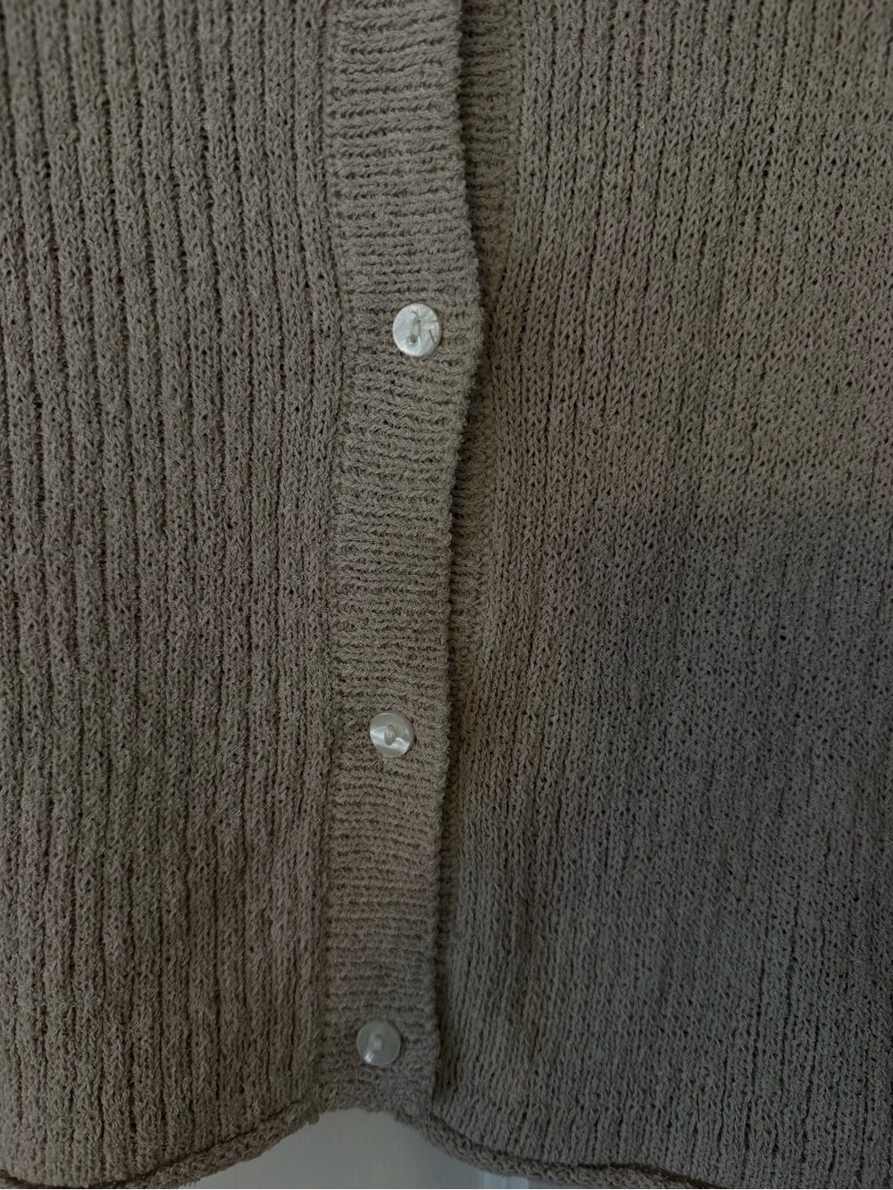 H&M Beige Ribbed Button-Up Cardigan - Picture 3 of 5